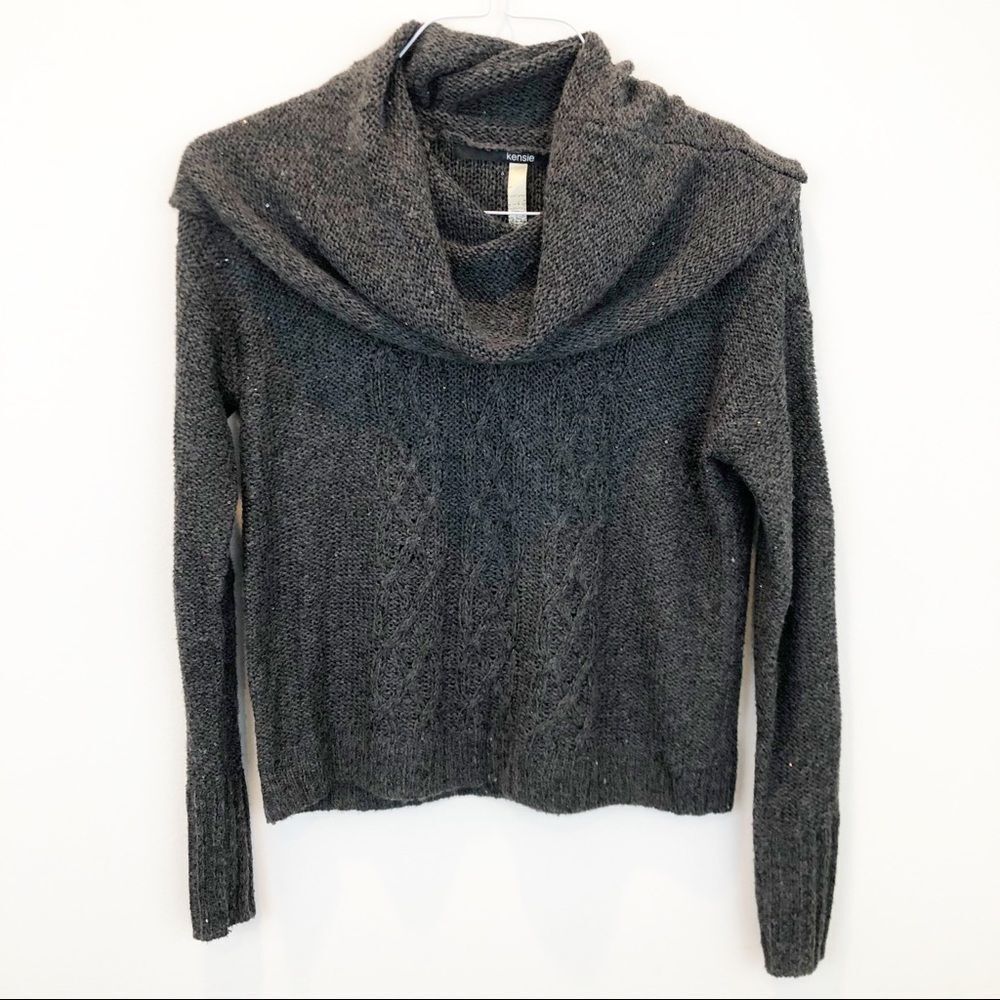 Kensie Cowl Neck Sequin Detail Sweater Size Medium